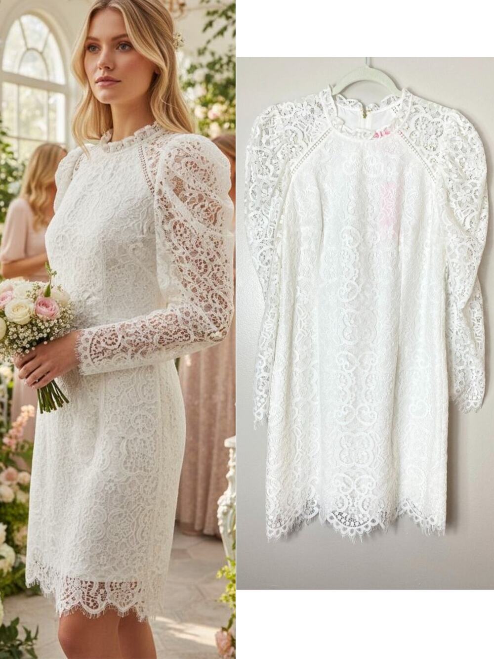 Lilly Pulitzer White Lace Floral Dress Bridal Shower Wedding